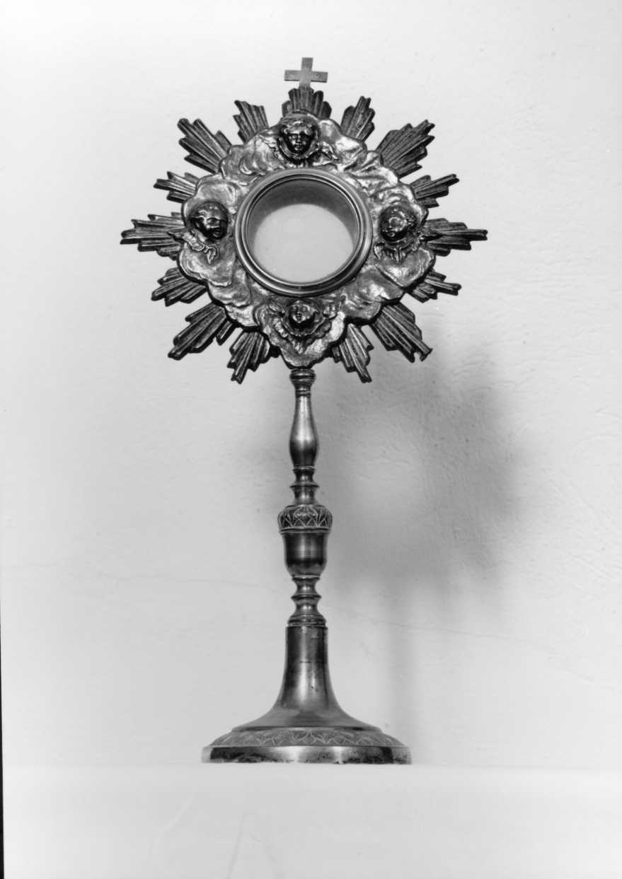putti alati e motivi decorativi vegetali (ostensorio) - manifattura romagnola (seconda metà sec. XIX)