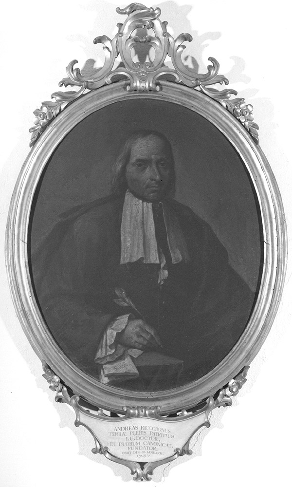 Ritratto di Andrea Riccobono, canonico della Collegiata (dipinto) - ambito emiliano (ultimo quarto sec. XVIII)