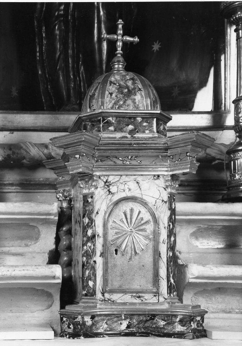 tabernacolo - a frontale architettonico - bottega romagnola (sec. XVII)