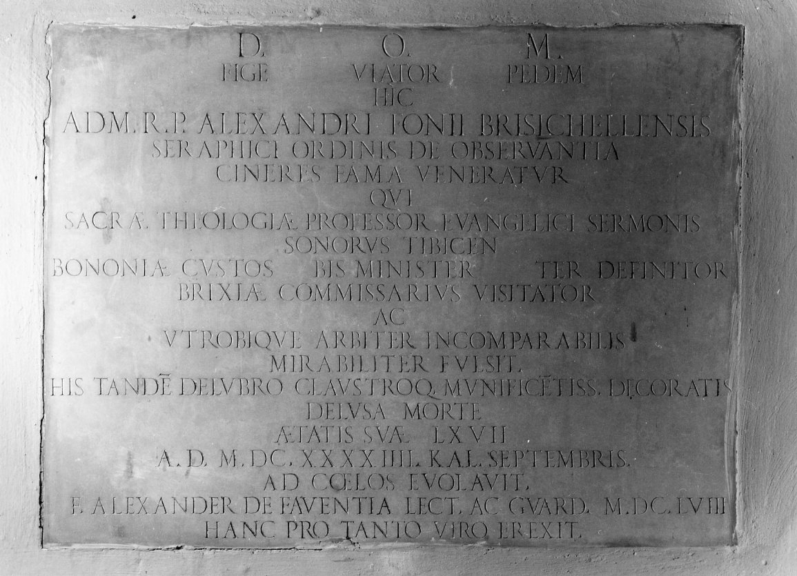 lapide commemorativa - bottega romagnola (sec. XVII)