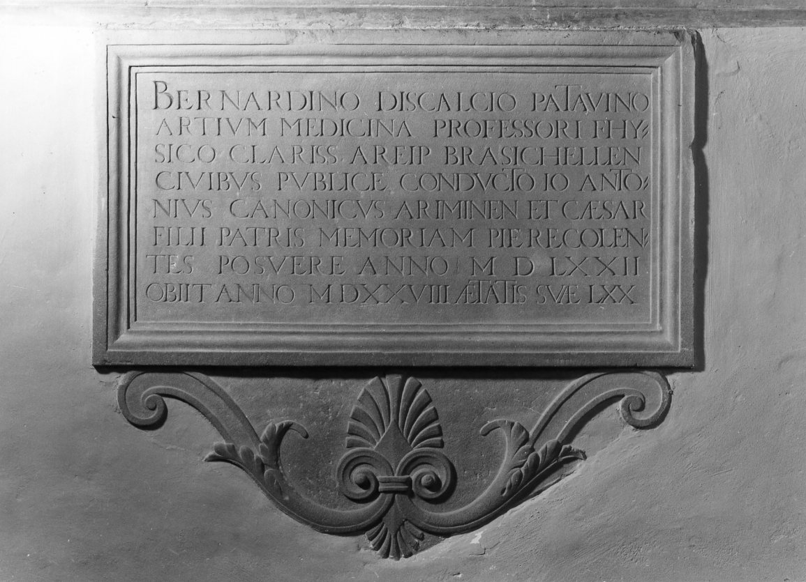 lapide commemorativa - bottega romagnola (sec. XVI)