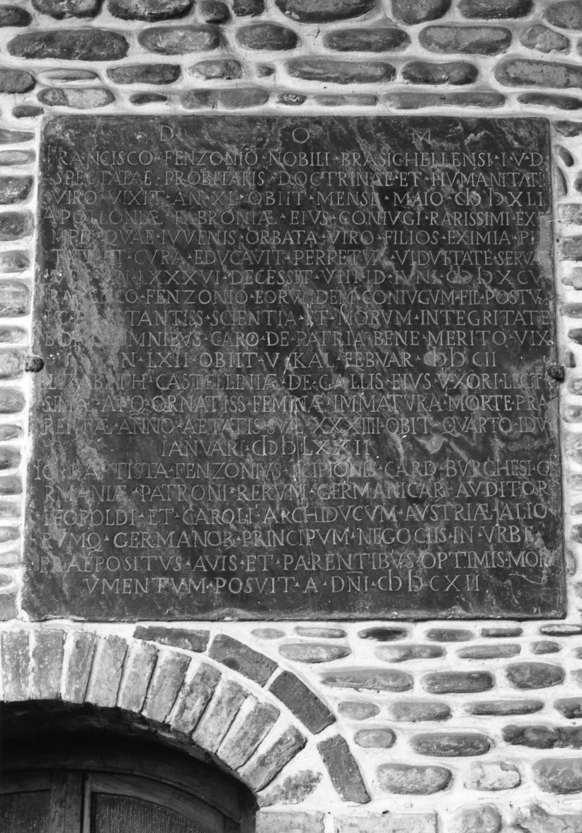 lapide commemorativa - bottega romagnola (sec. XVII)