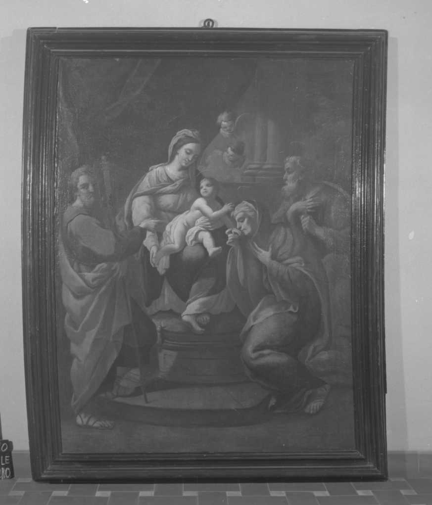 Madonna col Bimbo, S. Anna, S. Giuseppe, S. Gioacchino, S. Giovanni Evangelista, Madonna con Bambino e Santi (dipinto) - ambito bolognese (prima metà sec. XVIII)