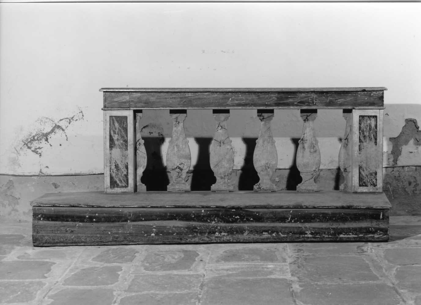 inginocchiatoio, serie - bottega romagnola (fine/inizio secc. XIX/ XX)