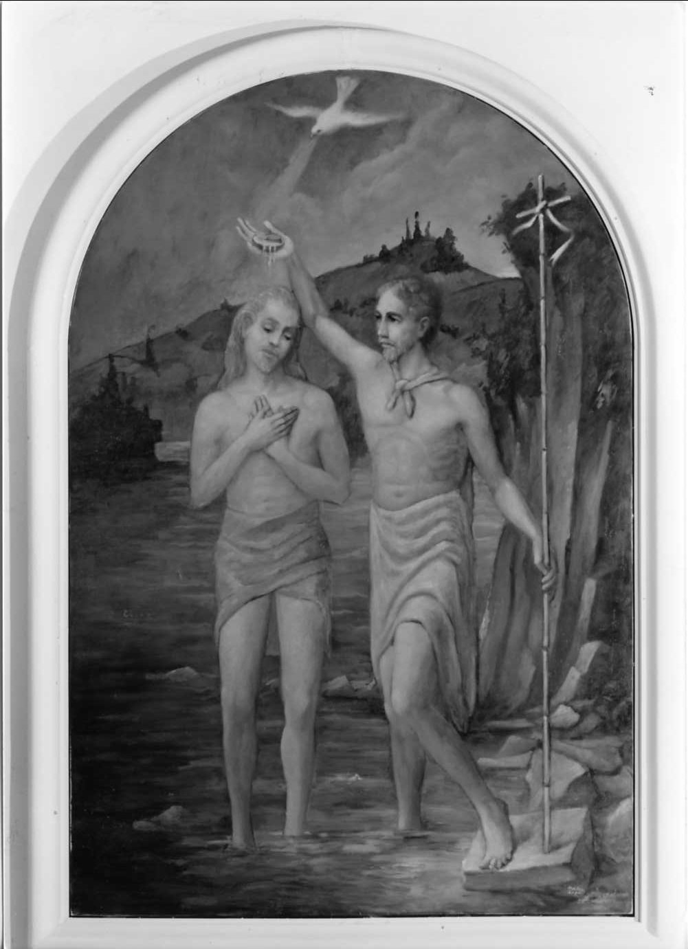 battesimo di Cristo (dipinto) di Partisani Benito detto Mastro Lupo (secondo quarto sec. XX)