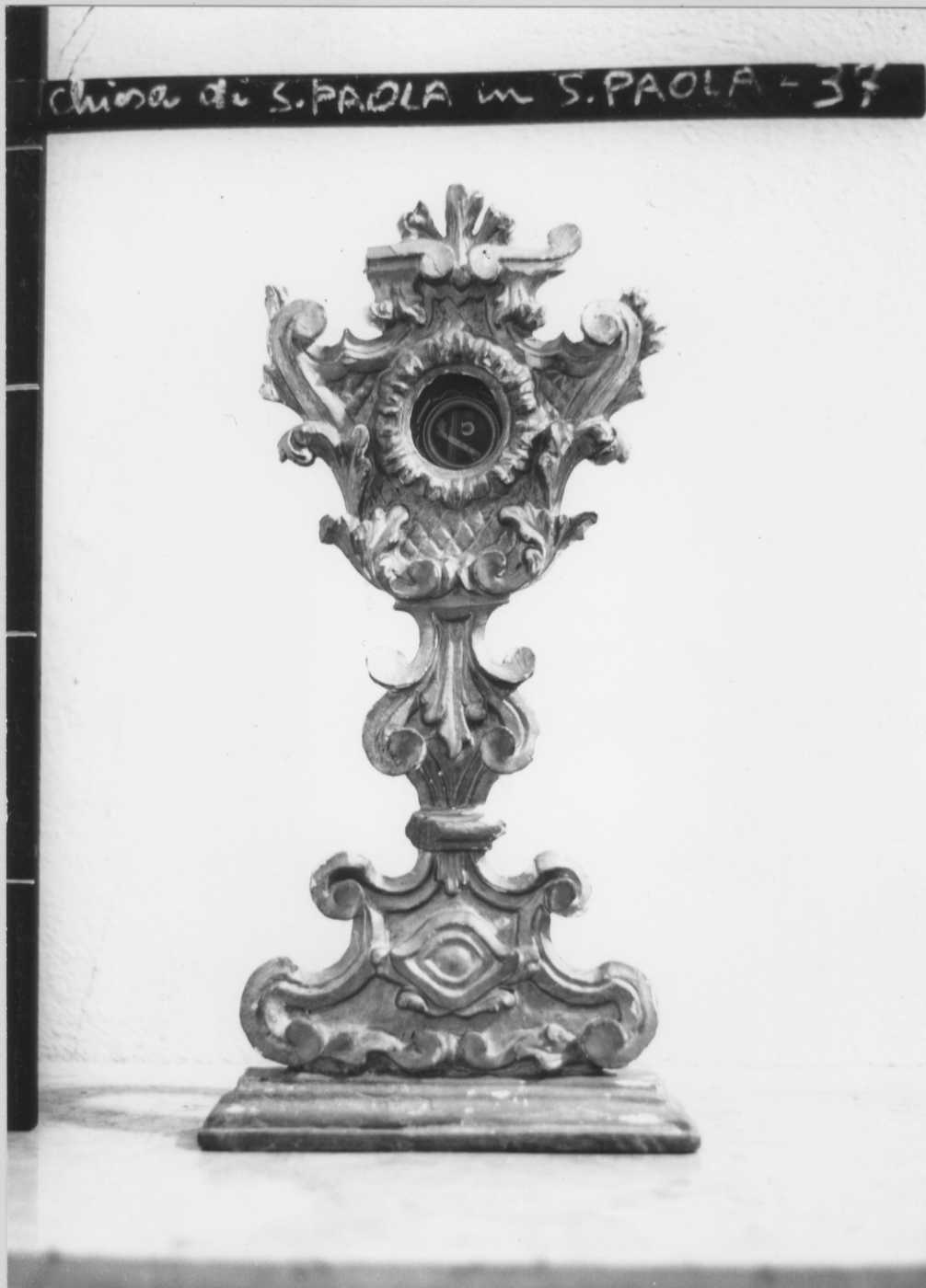 reliquiario - a ostensorio - bottega Italia centro-settentrionale (fine/inizio secc. XVIII/ XIX)