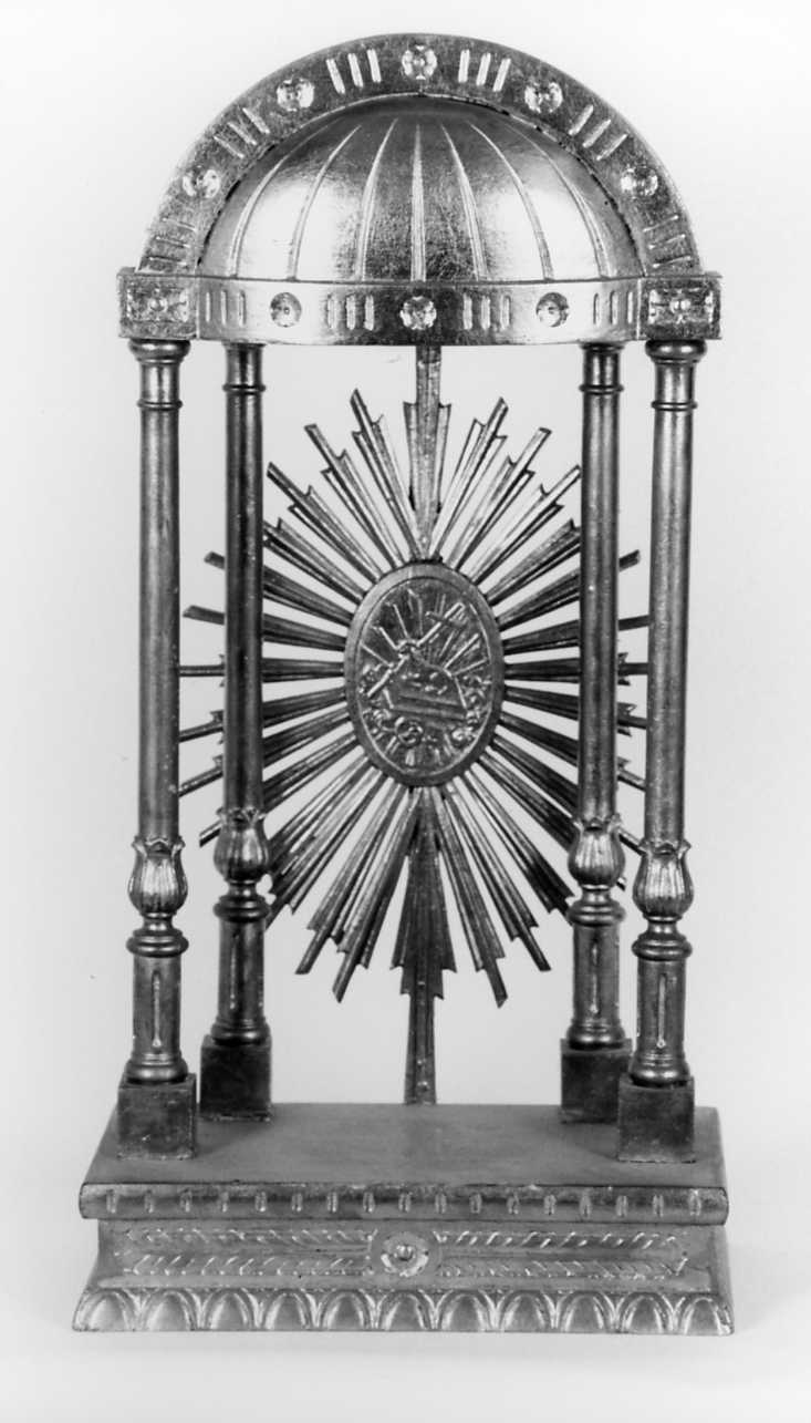 tronetto per esposizione eucaristica - a tempietto - ambito romagnolo (seconda metà sec. XIX)