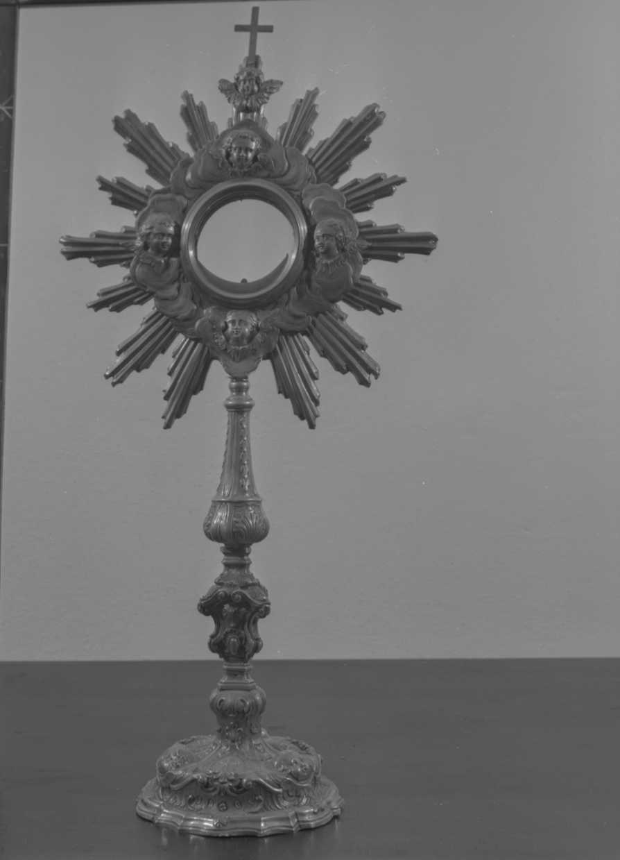 ostensorio - ambito italiano (fine/inizio secc. XVIII/ XIX)