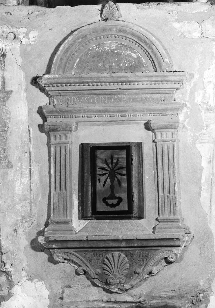 mostra di tabernacolo - a muro - bottega romagnola (sec. XVI)