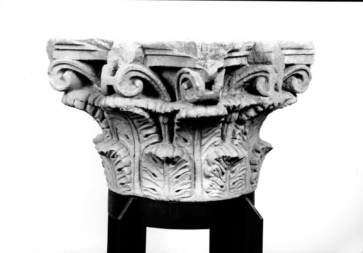 capitello corinzio, frammento - ambito toscano (prima metà sec. XVII)