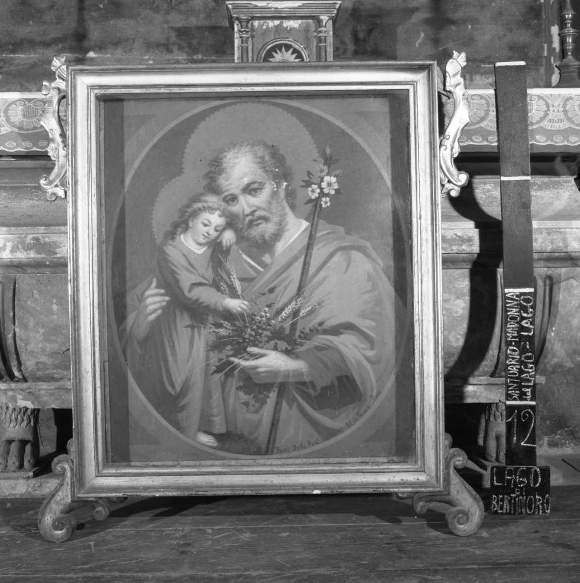 San Giuseppe e Gesù Bambino (dipinto) di Montrone Michele (sec. XIX)