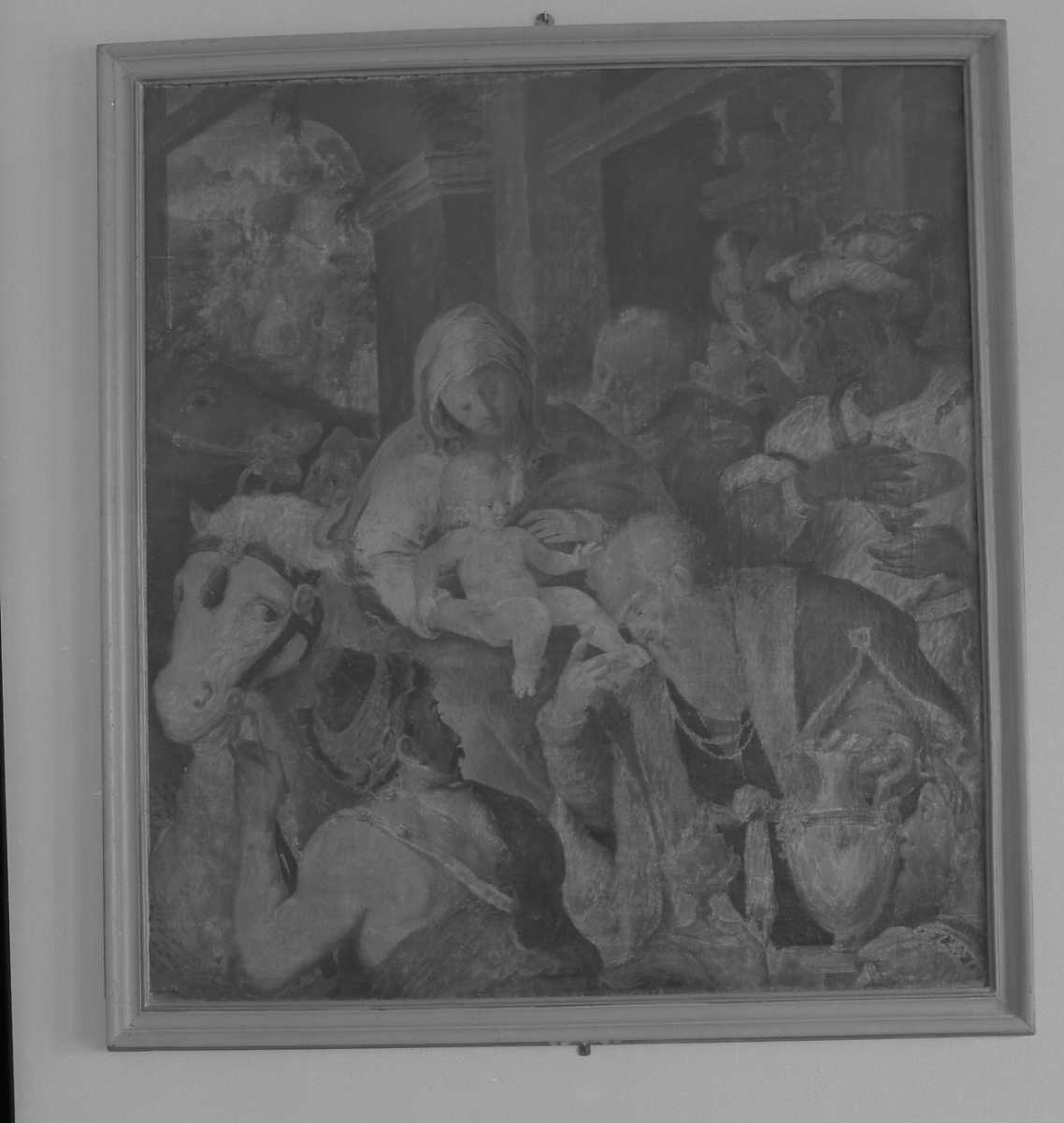 L'Adorazione dei Magi, adorazione dei Re Magi (dipinto) di Menzocchi Pier Paolo (ultimo quarto sec. XVI)