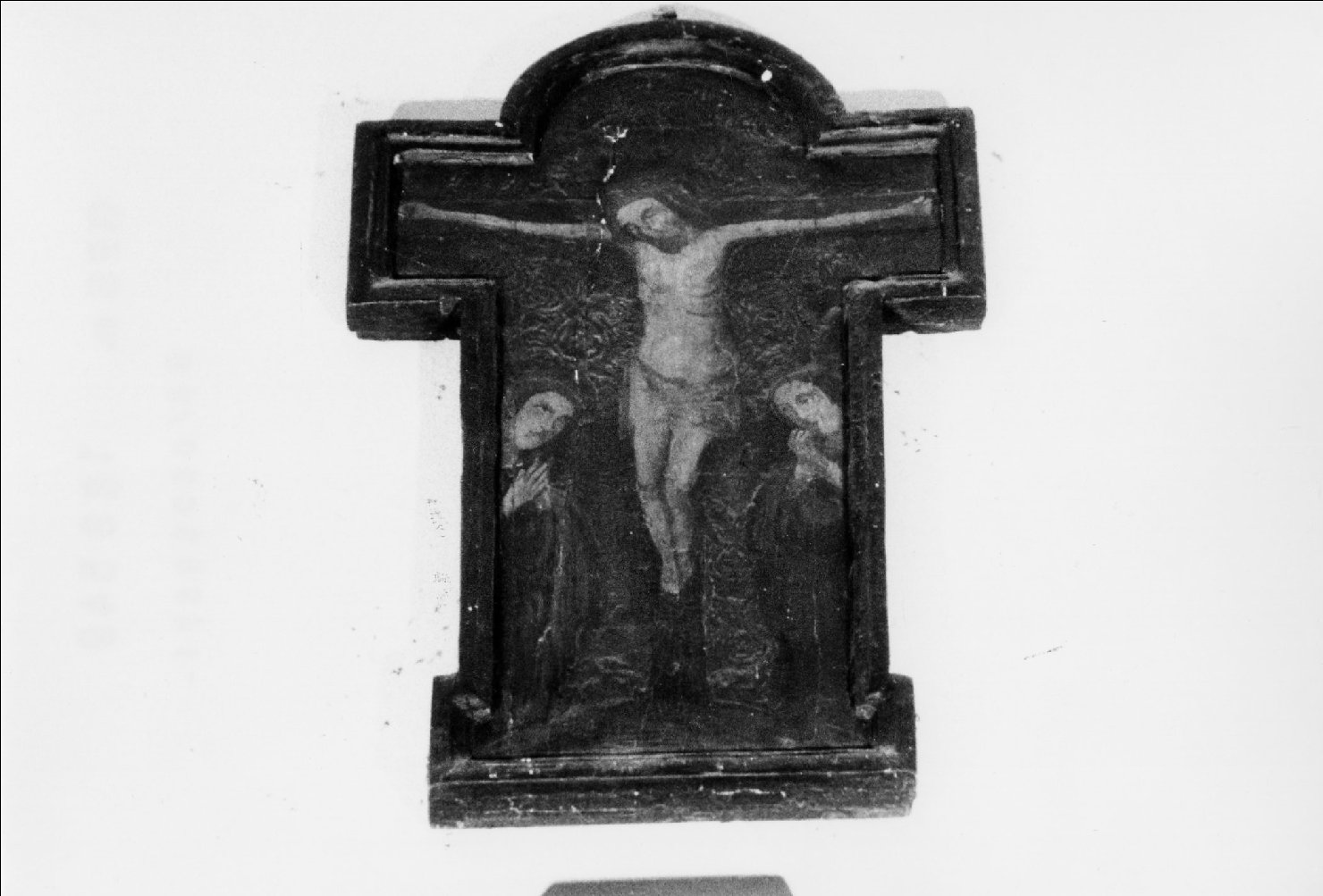 Cristo crocifisso con Madonna e Santa Maria Maddalena (dipinto, frammento) - ambito romagnolo (seconda metà sec. XIV)