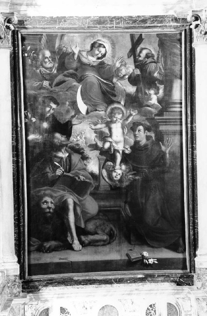 Madonna Immacolata e Santi (pala d'altare) di Razzani Giovanni Battista (sec. XVII)
