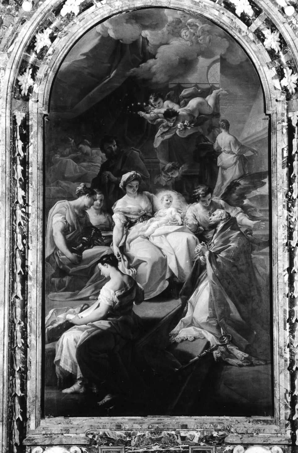 Natività della Vergine e San Manzio (pala d'altare) di Giaquinto Corrado (sec. XVIII)
