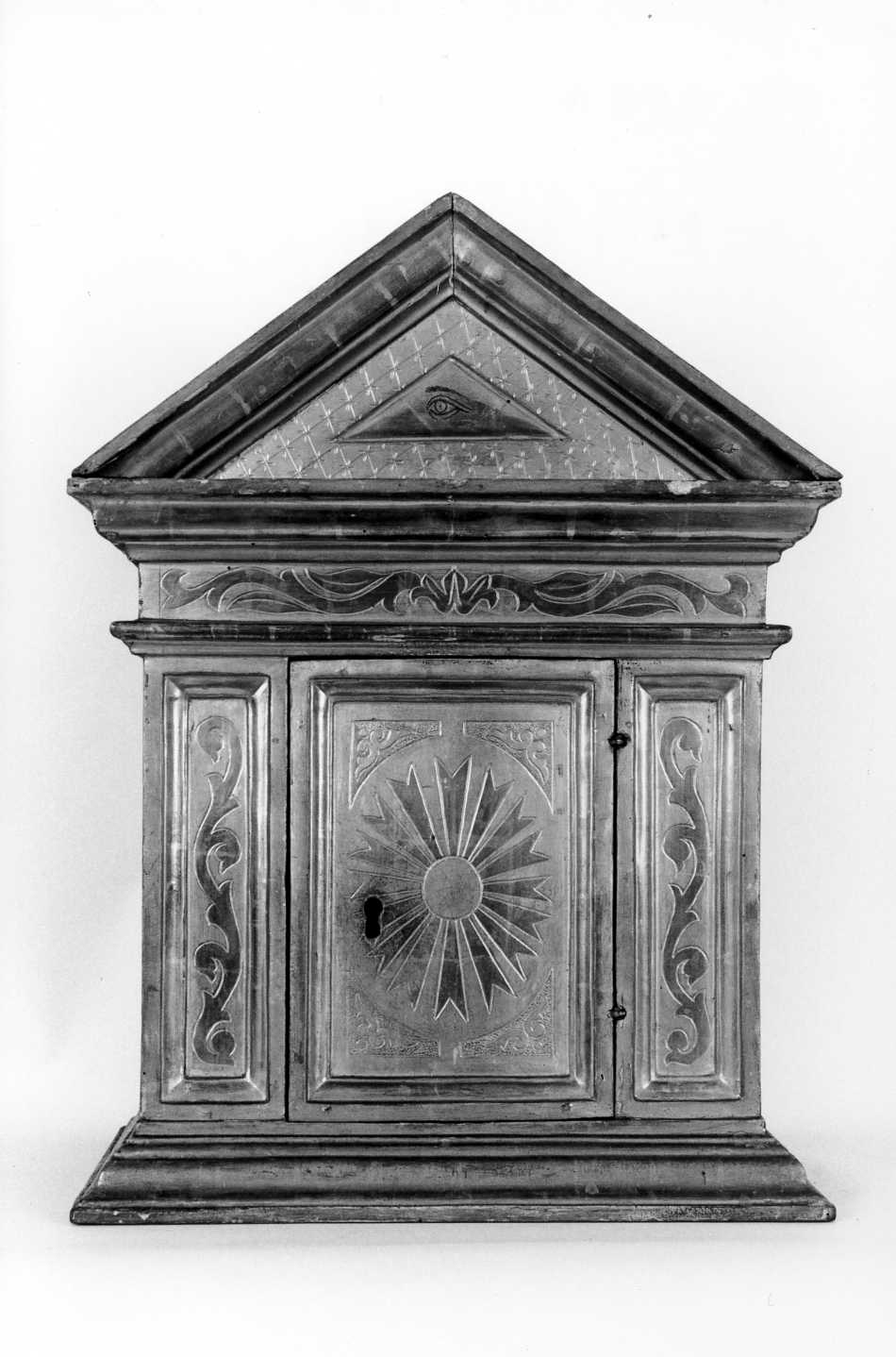 tabernacolo - a frontale architettonico - bottega emiliano-romagnola (secc. XVIII/ XIX)