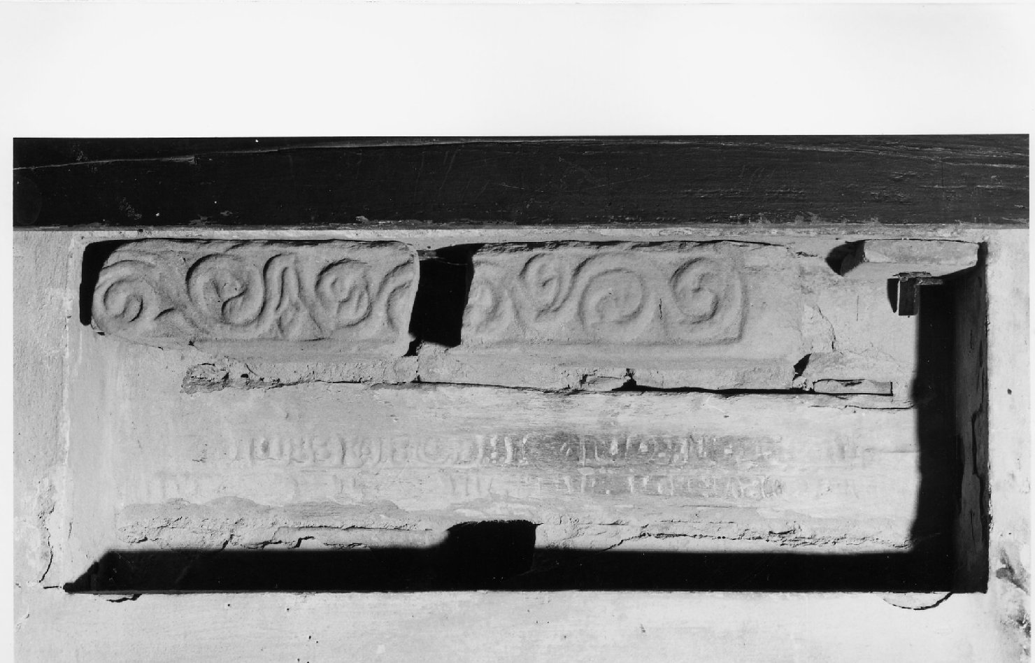 iscrizione e motivi decorativi vegetali (rilievo, frammento) - bottega romagnola (sec. X, sec. XI)