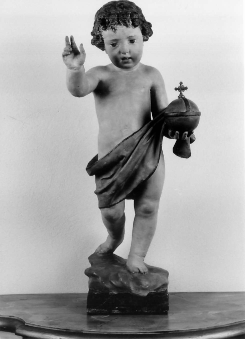 Gesù Bambino (statuetta devozionale) di Rosetti Giuseppe detto Mutino da Brisighella (fine sec. XIX)