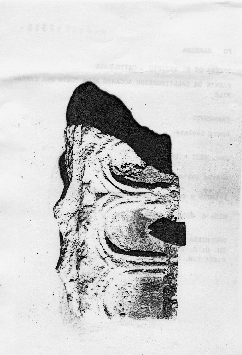 motivo decorativo geometrico (rilievo, frammento) - bottega bizantina (secc. VIII/ IX)