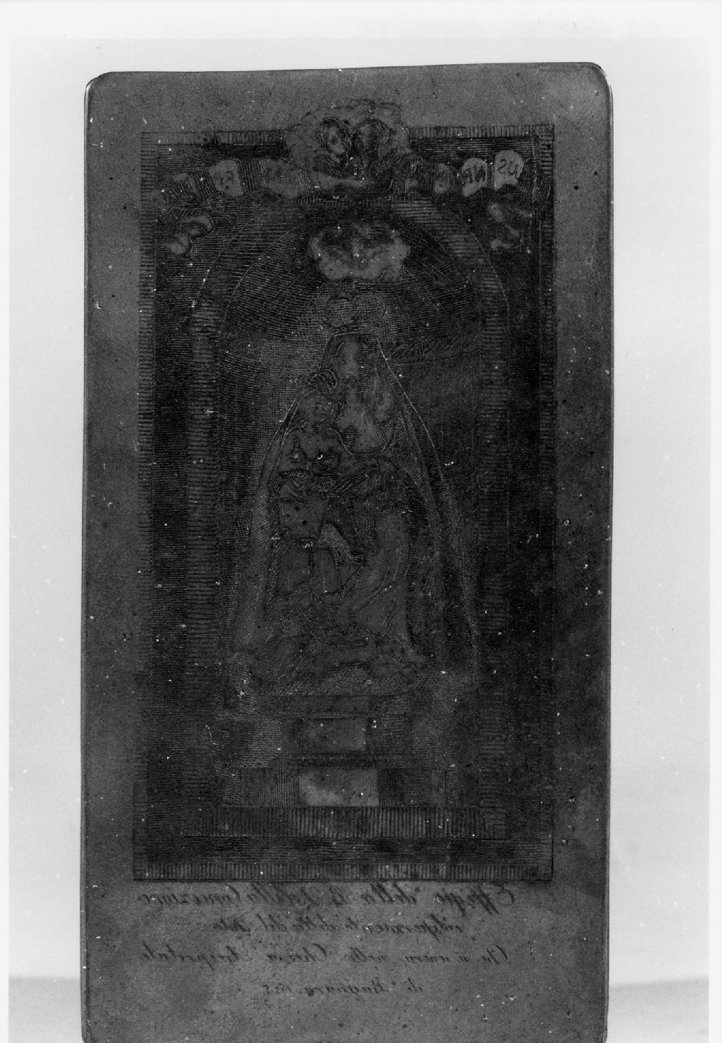 Madonna Immacolata; panneggio di manto Madonna delle grazie (matrice) - bottega romagnola (sec. XIX)