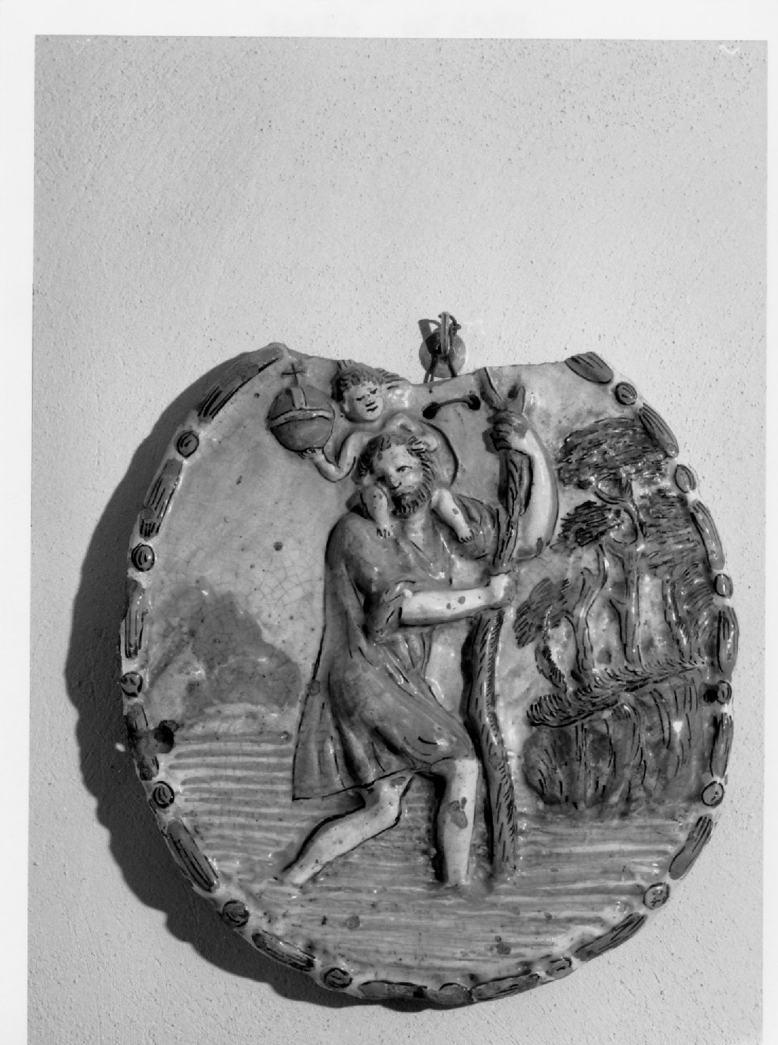 San Cristoforo (targa devozionale) - bottega romagnola (sec. XVIII)