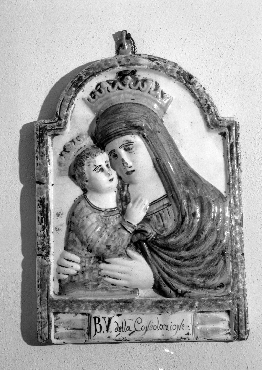 Madonna della Consolazione, Madonna con Bambino (targa devozionale) - bottega romagnola (sec. XIX)