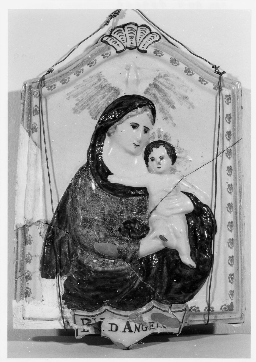 Madonna con Bambino (targa devozionale) - bottega romagnola (sec. XIX)