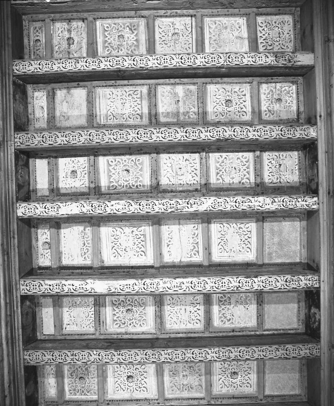 soffitto a cassettoni - ambito ferrarese (seconda metà sec. XV)