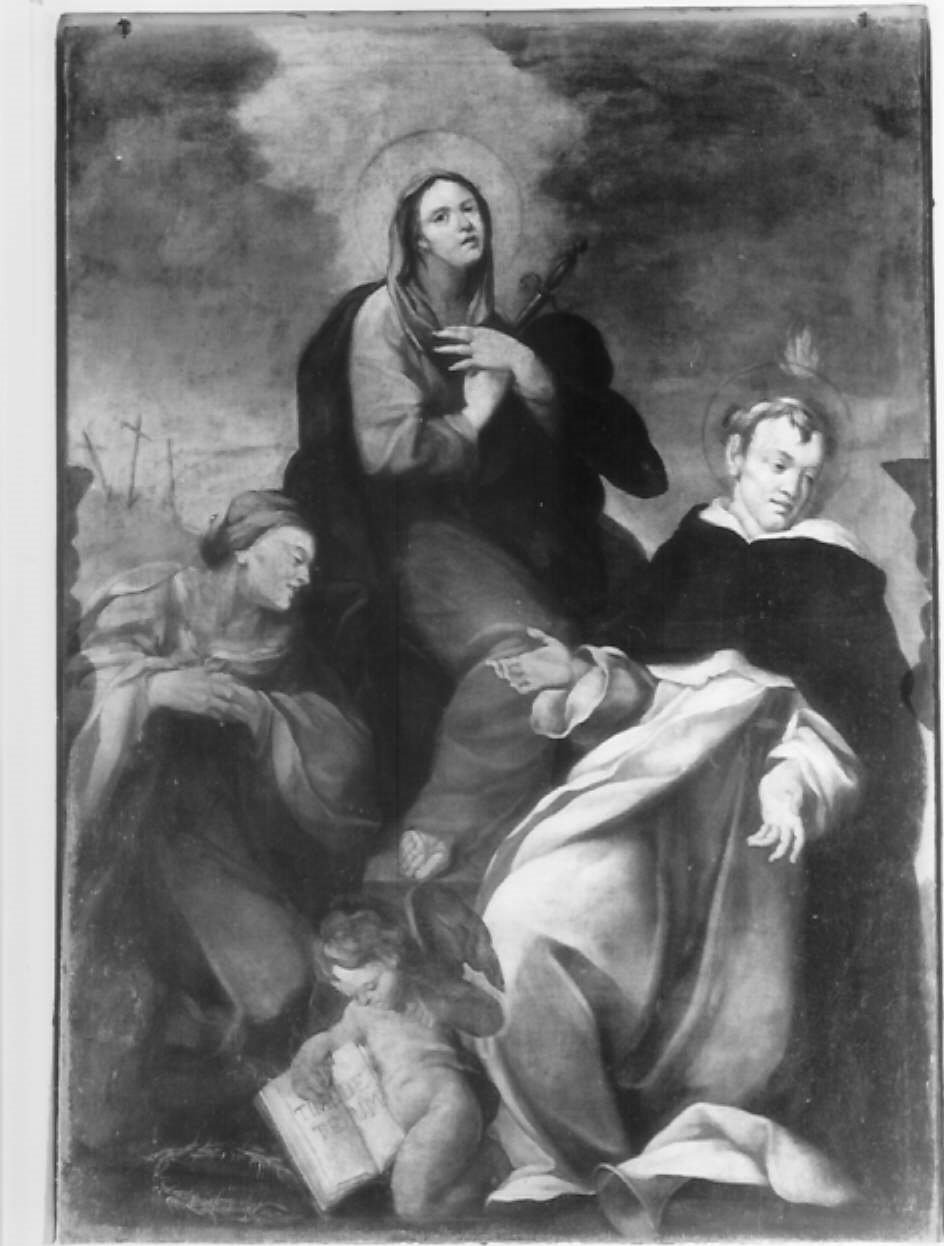 Madonna Addolorata tra Sant'Anna e San Vincenzo Ferreri (dipinto) - ambito tosco-romagnolo (sec. XVII)