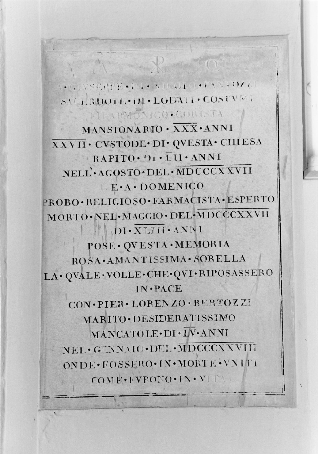 lapide tombale - manifattura romagnola (sec. XIX)