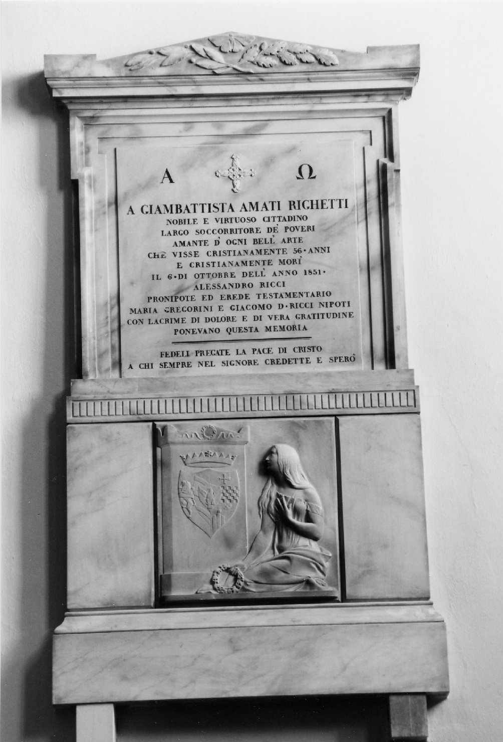 monumento funebre - manifattura romagnola (sec. XIX)