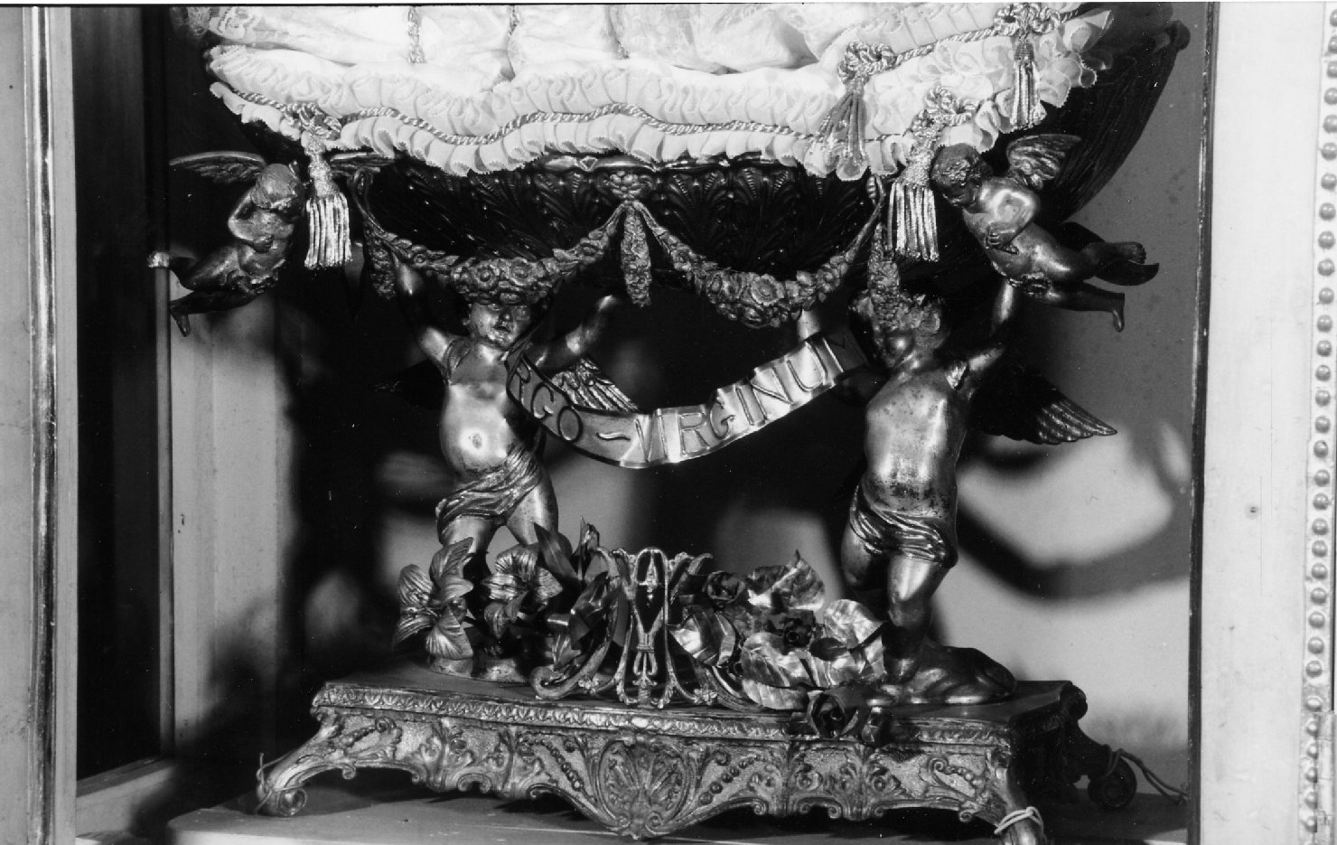 culla, elemento d'insieme - manifattura romagnola (fine/inizio secc. XIX/ XX)