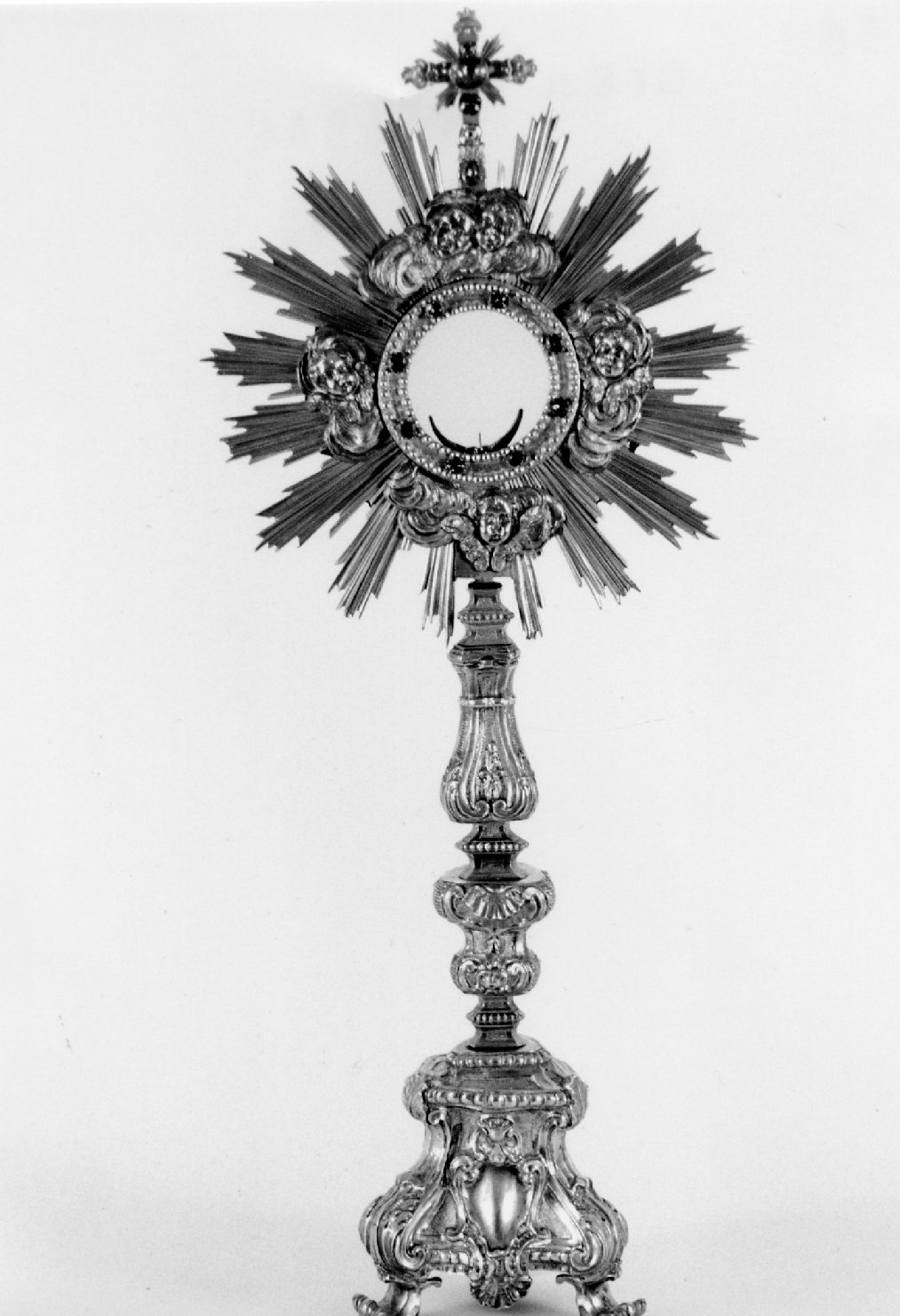 ostensorio - a raggiera - manifattura romana (?) (sec. XVIII)