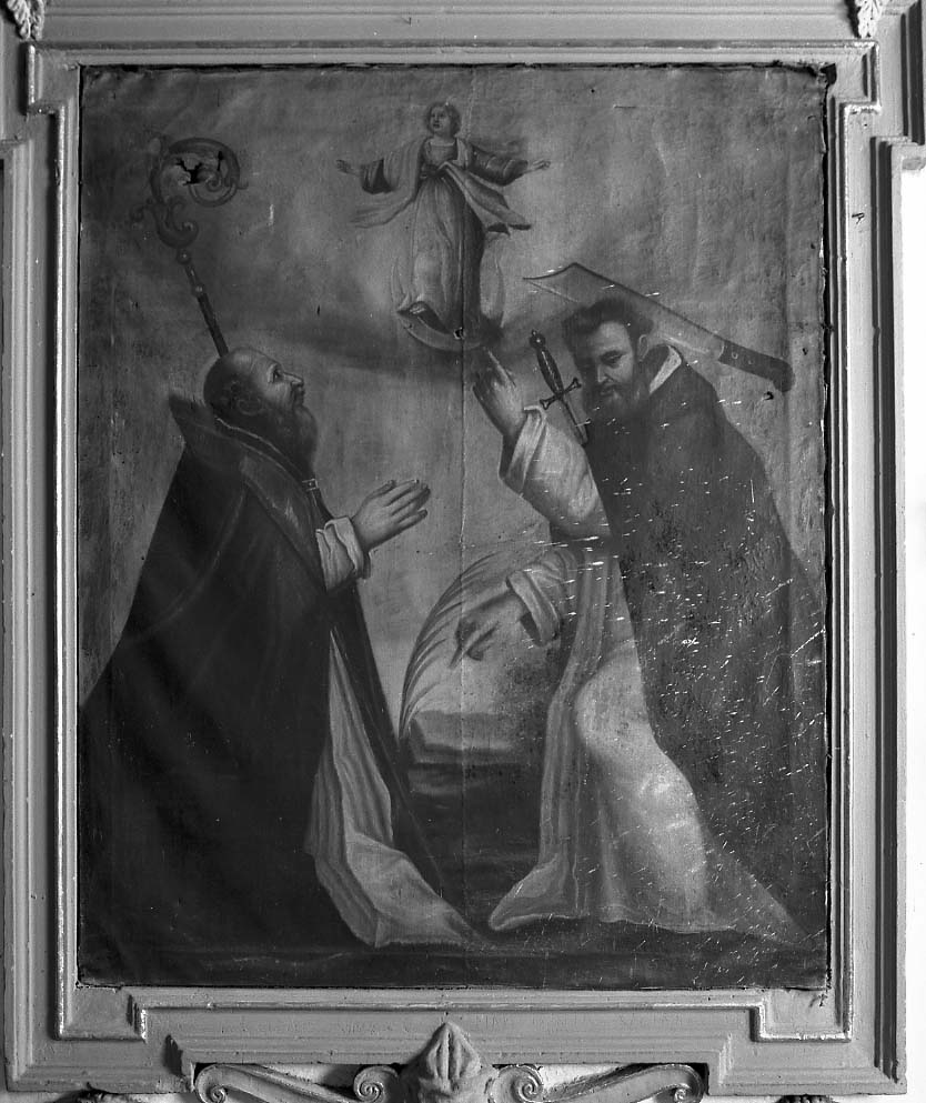 San Pietro martire e Santo vescovo in adorazione dell'Immacolata Concezione (dipinto) - ambito romagnolo (sec. XVIII)
