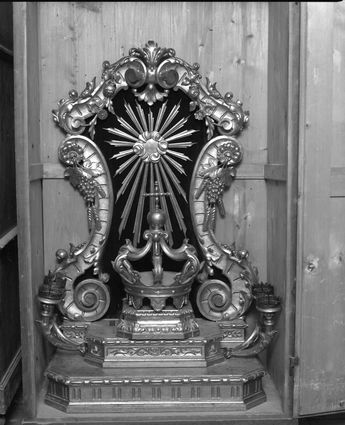 tronetto per esposizione eucaristica - manifattura romagnola (sec. XIX)