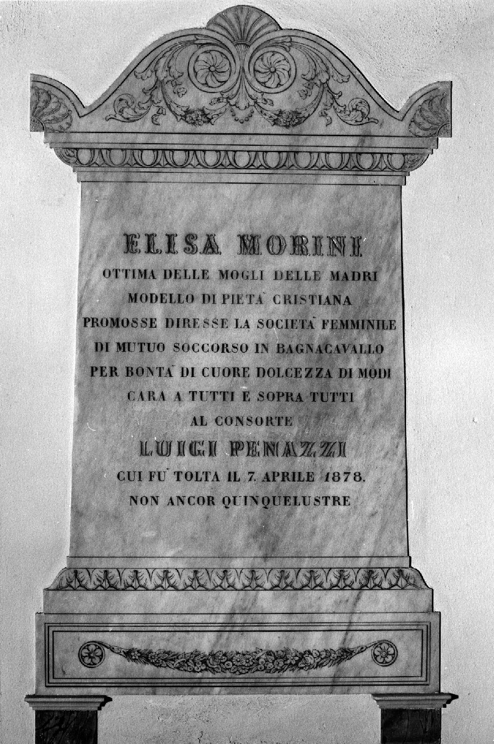 lapide tombale - bottega romagnola (sec. XIX)