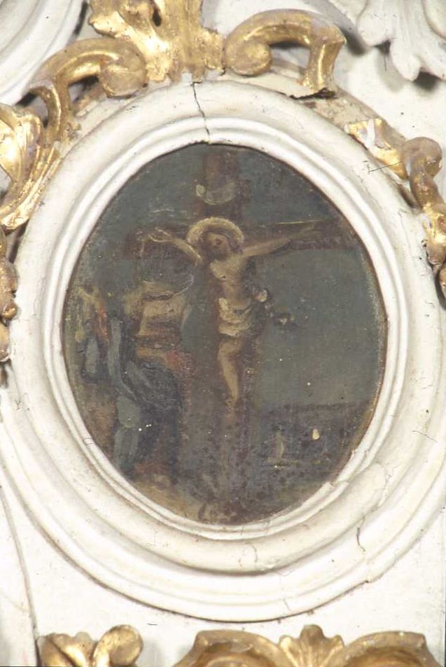 Cristo crocifisso (dipinto, elemento d'insieme) - ambito romagnolo (sec. XVIII)