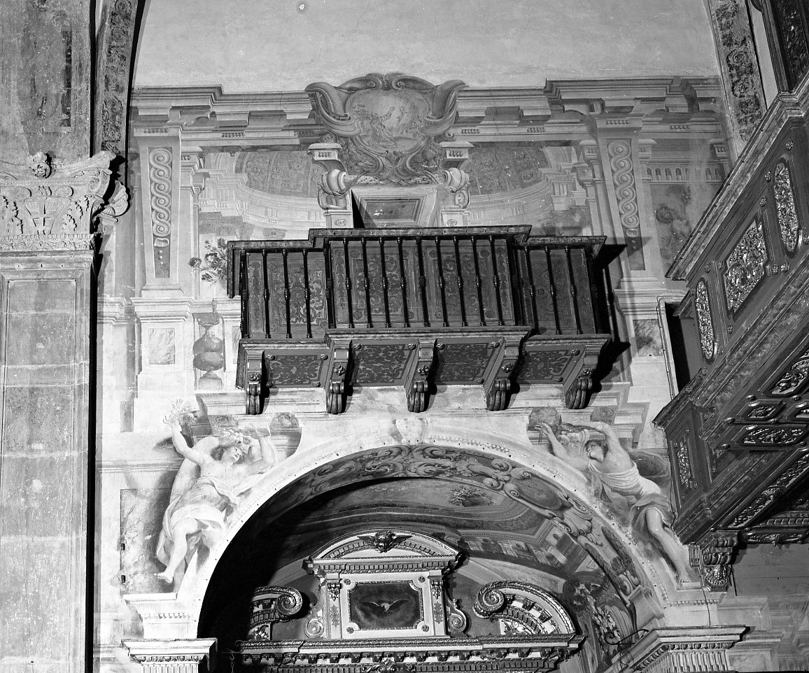 Finte architetture con putti e angeli (decorazione pittorica, serie) di Canuti Domenico Maria, Santi Domenico detto Mengazzino (sec. XVII)