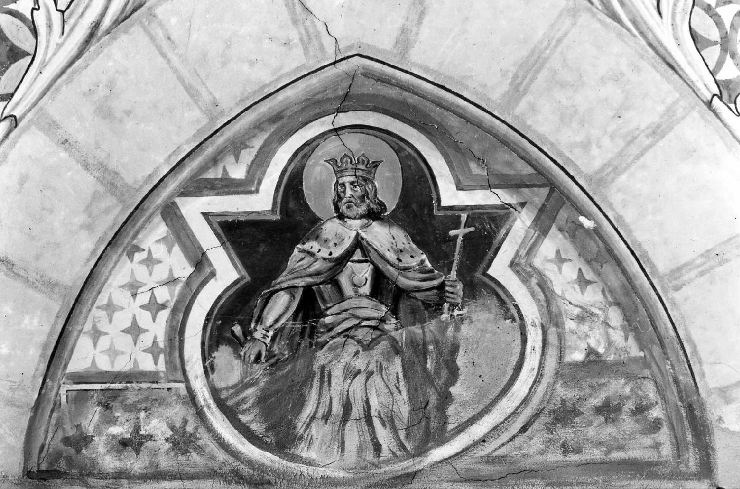 San Luigi re di Francia (?) (dipinto) di Gemmi Giacomo, Bassan Giovanni, Mazzoni Bruno (primo quarto sec. XX)