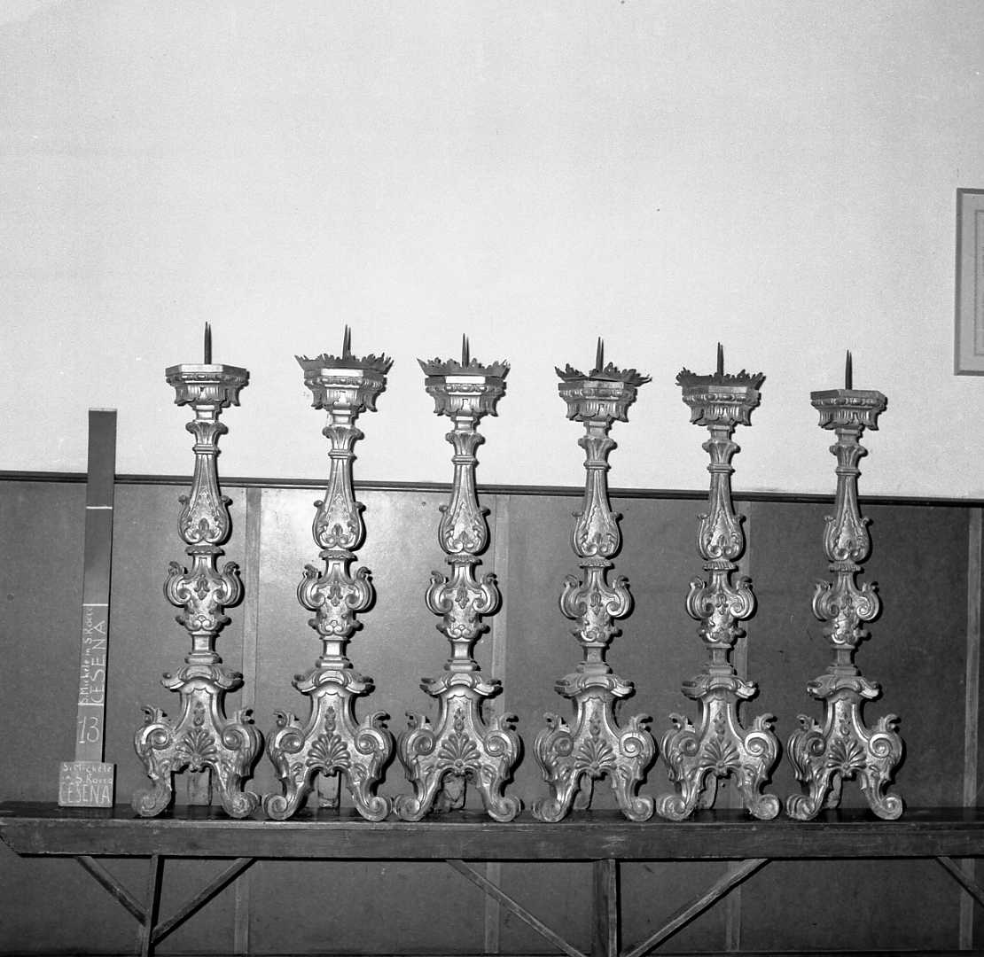 candeliere, serie - bottega romagnola (metà sec. XVIII)