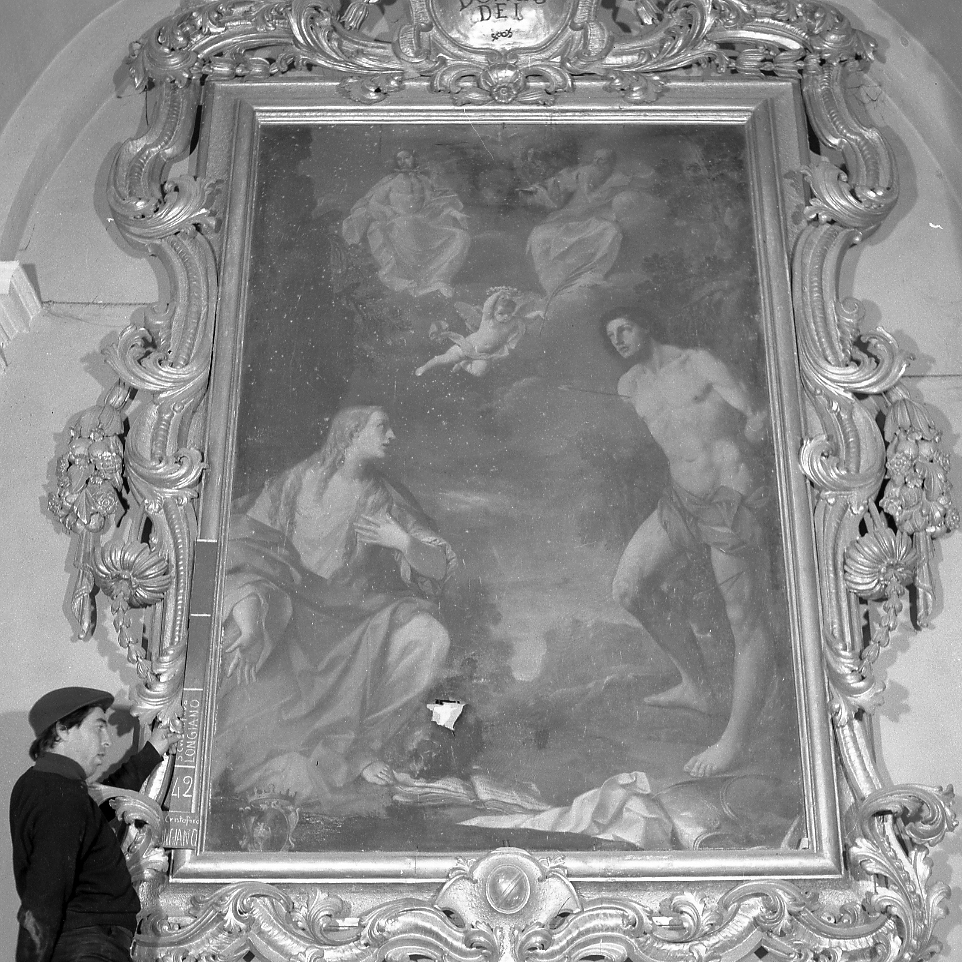 SS.Sebastiano, Maddalena e la Trinità (dipinto) di Dal Sole Giovan Gioseffo (scuola) (primo quarto sec. XVIII)