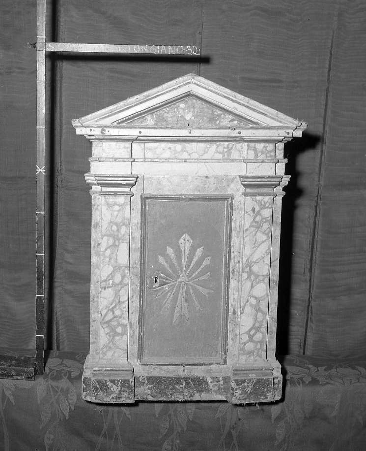 tabernacolo - a frontale architettonico - bottega romagnola (sec. XIX)