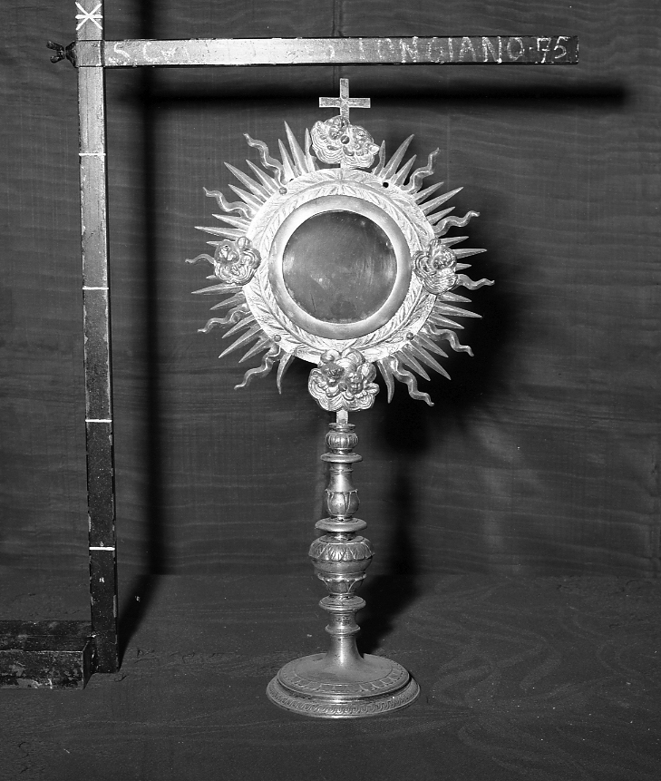 ostensorio - a raggiera - bottega romagnola (fine/inizio secc. XVII/ XVIII)