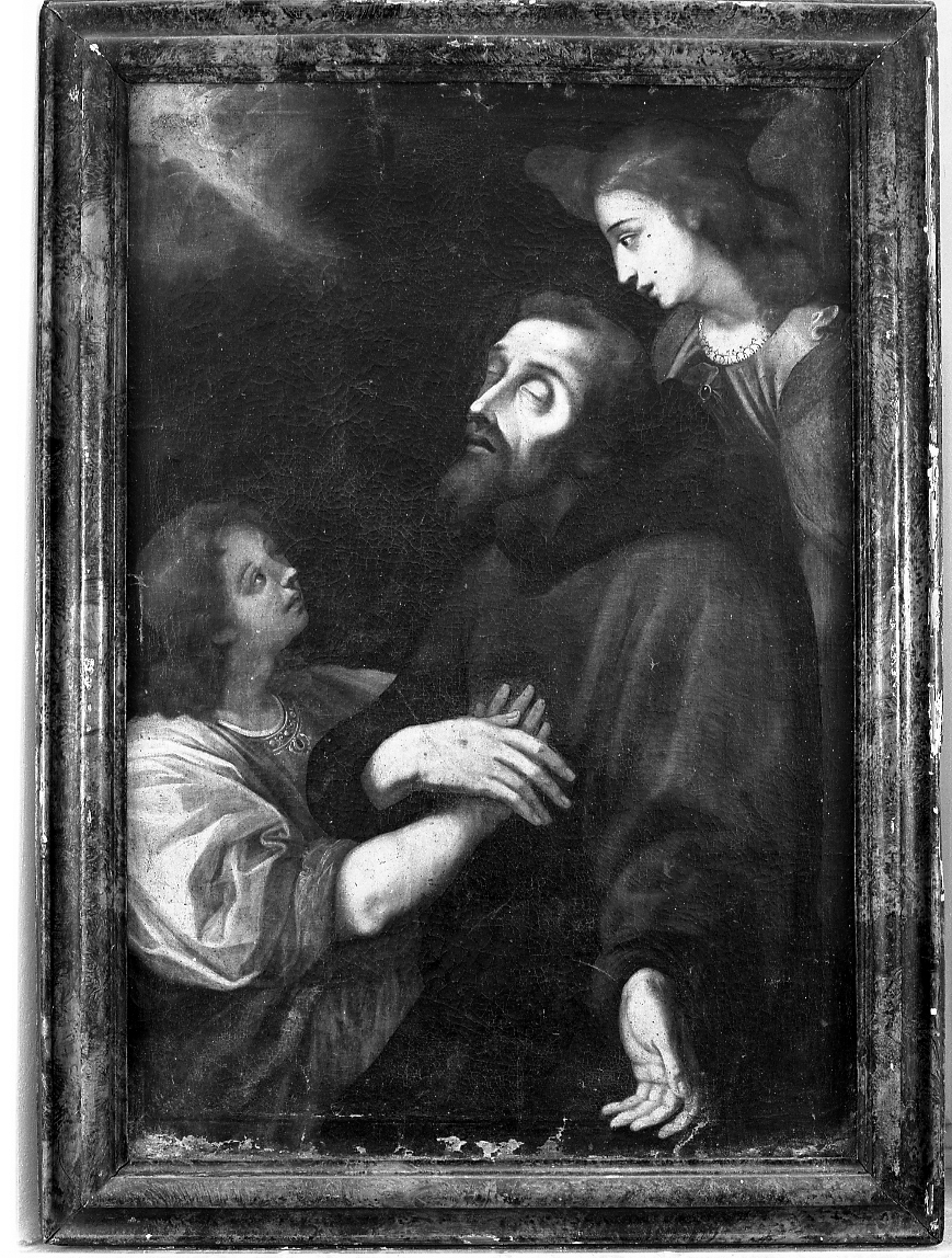 san Francesco d'Assisi in estasi e due angeli (dipinto) - ambito romagnolo (sec. XVIII)