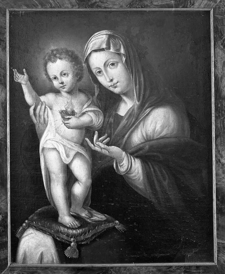 Madonna e Sacro Cuore di Gesù Bambino (dipinto) - ambito romagnolo (sec. XIX)