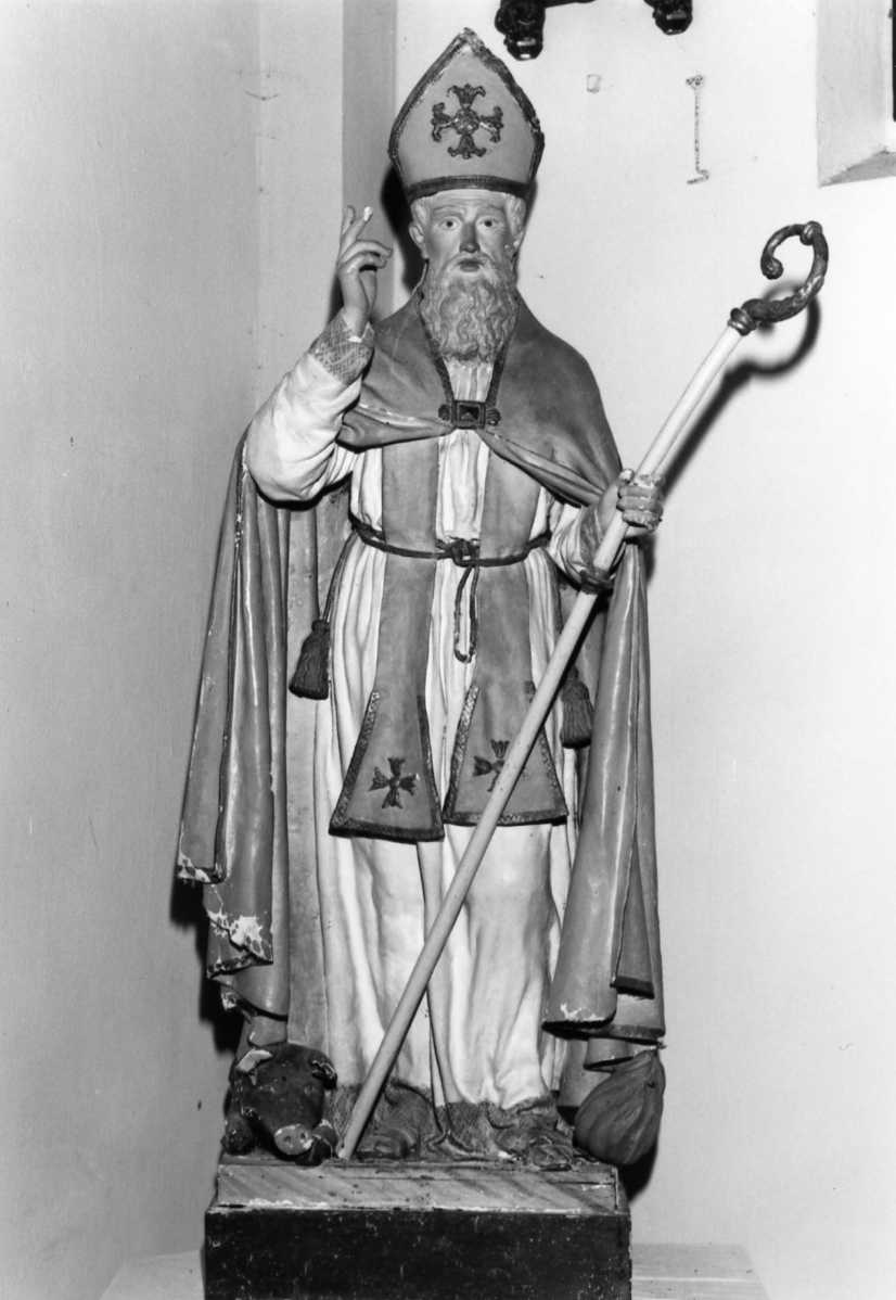 Sant' Antonio Abate in abiti vescovili (statuetta) - ambito romagnolo (sec. XX)