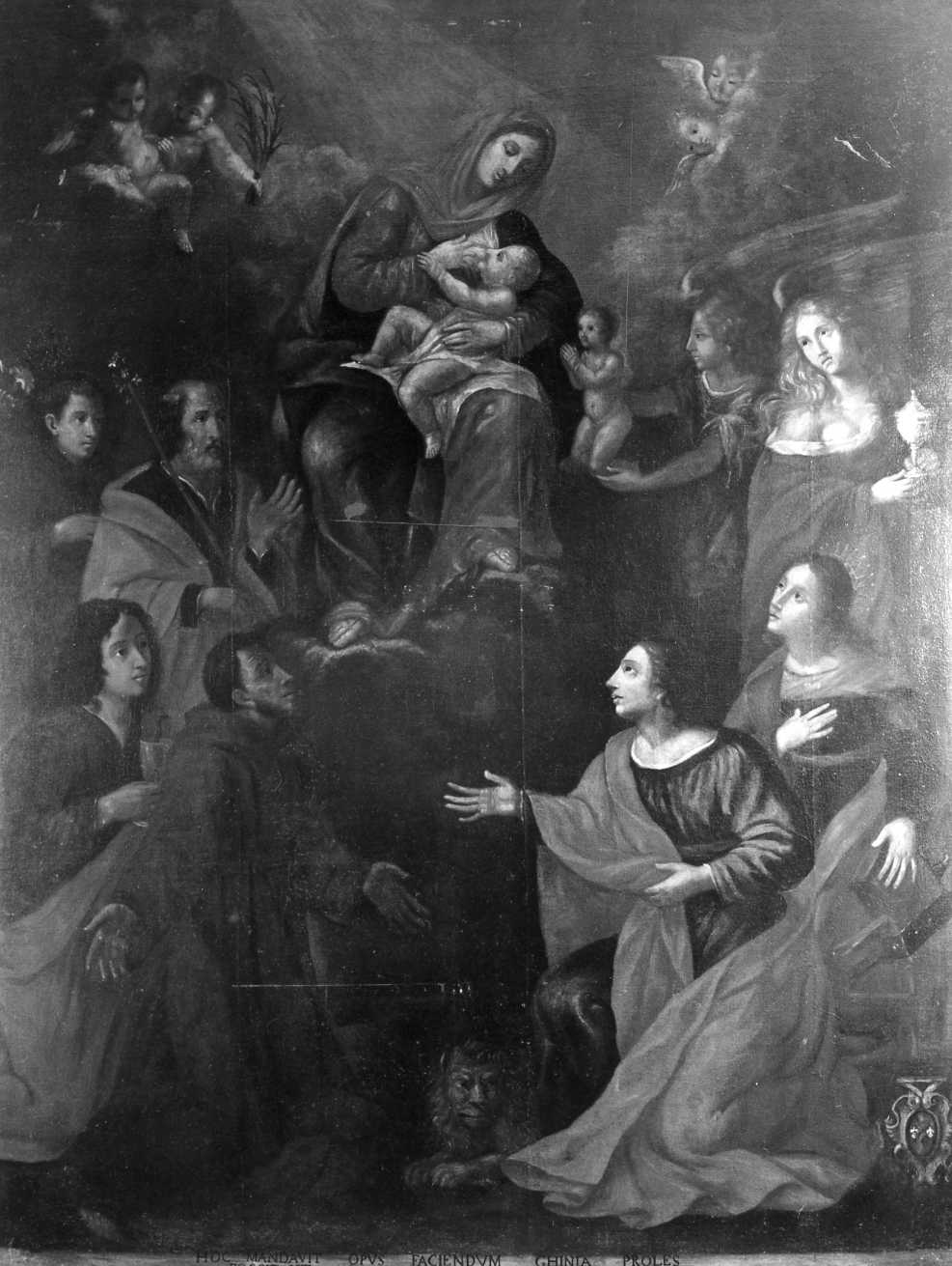Madonna con Bambino e Santi (dipinto) - ambito emiliano-romagnolo (sec. XVII)