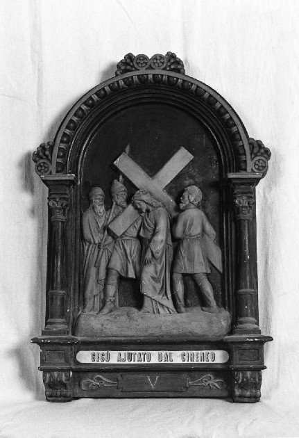 stazioni della via crucis (rilievo, ciclo) - manifattura romagnola (seconda metà sec. XIX)