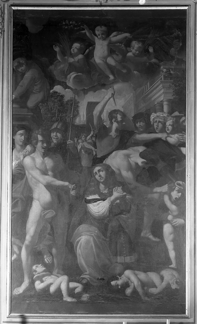 strage degli innocenti (pala d'altare) di Razzani Giovanni Battista (sec. XVII)