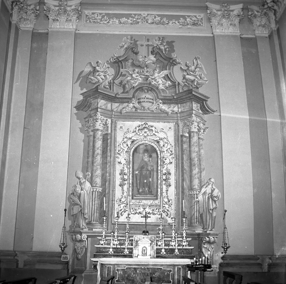 ancona illusiva; sant'Agostino; santa Monica; angeli (dipinto) di Milani Giuseppe (sec. XVIII)